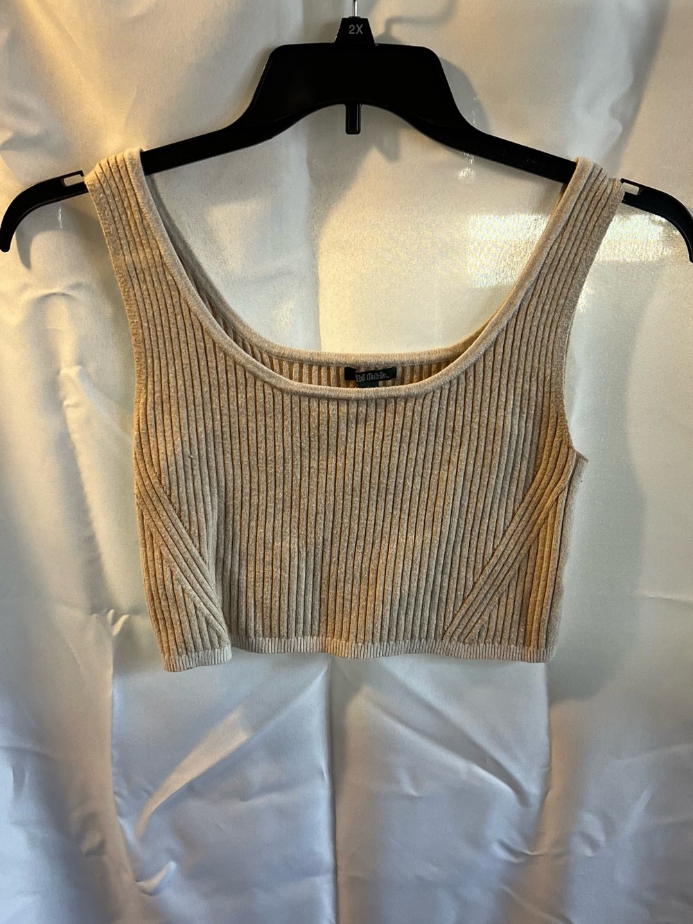 wild fable Beige Ribbed Knit Crop Tank